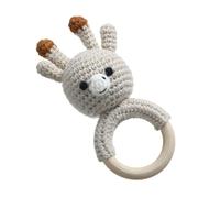 Fukamou Baby Rattle Shaker Toy - Shake Sensory Crochet Animal Rattle - Soothing Teether Toy, Easter Basket Stuffers, Stuffed Animals, Baby Shower Decor for Kids
