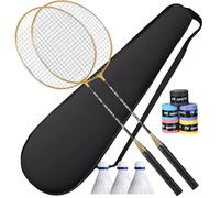 Fukamou Badminton Racket Set, Adult Badminton Rackets Set for Adults, Badminton Rackets with Sweat Absorbent Grip for Adults & Professionals, Sports Gym Equipment