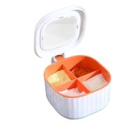Fukamou Condiment Tray with Lid, Visible Condiment Jars with Serving Spoons, Multi-Functional Kitchen Boxes with Handle for Spices, Seasonings, Pepper Powder