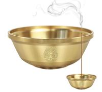 Fukamou Copper Bowl,Triple Moon Home Decor - Small Metal Crystal Storage Bowl | for Ritual Smudging Meditation Yoga Studio Ceremony Mindfulness Practice Tabletop Women Men