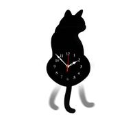 Fukamou Cute Wall Clock - Acrylic Kitchen Wall Cat Clocks With Swing Tail,Multifunctional Home Art Decoration for Hotel Living Room Apartment Kitchen Dormitory Restaurant Rental Spaces