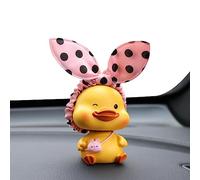 Fukamou Duck Car Dashboard Ornaments - Car Dashboard Nodding Duck Decor | Car Dashboard Bobble Head Dog Decoration for Bedroom Car Dashboard Desk Decoration
