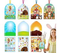 Fukamou Make an Easter He Lives Sticker,36 /Set Religious Easter Nativity Stickers Crafts | Christian Nativity Religious Stickers for Easter Supplies