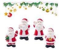 Fukamou Mini Christmas Figurines - Resin Tiny Santa Claus Statue | Miniature Landscape Ornament for Doll House,for New Year, Garden, Backyard, Pond, Yard, Porch, Home, Table