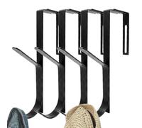 Fukamou Over The Door Hanger 2-3.6Inch Panel Adjustable Metal | Over The Door Hanger 2-Hook for Coats Towels Hats Tote Bags Wreath Bathroom Bedroom Dorm Apartment