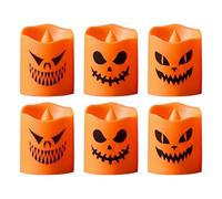 Fukamou Pumpkin Candle Lights, Thanksgiving Decor Pumpkin Flameless LED Candles - Horror Halloween Ligh, Home Holiday Decoration for Garden Paths Exhibition Hall Escape Room Banquets Party