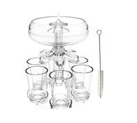 Fukamou Shot Dispenser, 6 Shot Glass Dispenser and Holder with Glasses, for Cocktail, Wine and Juice, Drink and Beverage Dispenser for Liquids.