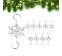 Fukamou Snowflake Tree Hooks - Ornament Hangers, Decorative Rustproof Metal, S Shape Hooks for Hangings