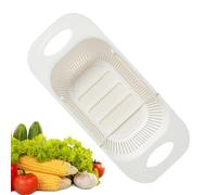 Fukamou Telescopic Drain Basket | Adjustable Sink Strainer | Expandable Over The Sink Colander, Ergonomic Fruit Vegetable Strainer, Colander Strainer Over The Sink
