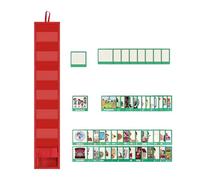 Fukamou Visual Schedule for Kids | Travel Schedule Pocket Chart - Bedtime Routine Chart, Daily Routine Chart with 45 Activity & 9 Blank Cards, Classroom Pocket Chart