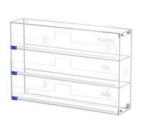 FUKANG Foil and Plastic Wrap Organizer, 3 in 1 Kitchen Wrap Dispenser, Drawer Aluminum Foil Organization and Storage, Wall-Mounted Holder