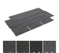 FUKEA Asphalt Roof Shingles-18pcs/2.61sqm 3 Tab Shingles Self-Adhesive Sheds Roofing Felt Shingles Tiles Thermal Insulation Roof Felt for Sheds for Most Rooftop, Square, Sierra Gray
