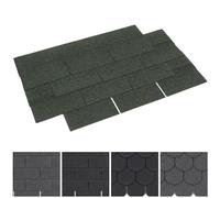FUKEA Asphalt Roof Shingles-18pcs/2.61sqm 3 Tab Shingles Self-Adhesive Sheds Roofing Felt Shingles Tiles Thermal Insulation Roof Felt for Sheds for Most Rooftop, Square, Green
