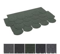 FUKEA Asphalt Roof Shingles-18pcs/2.61sqm Shingles Self-Adhesive Sheds Roofing Felt Shingles Tiles Thermal Insulation Roof Felt for Sheds for Most Rooftop, Fish-Scale, Dark Green