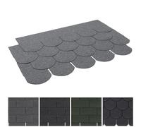 FUKEA Asphalt Roof Shingles-18pcs/2.61sqm Shingles Self-Adhesive Sheds Roofing Felt Shingles Tiles Thermal Insulation Roof Felt for Sheds for Most Rooftop, Fish-Scale, Light Grey