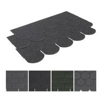 FUKEA Asphalt Roof Shingles-18pcs/2.61sqm Shingles Self-Adhesive Sheds Roofing Felt Shingles Tiles Thermal Insulation Roof Felt for Sheds for Most Rooftop, Fish-Scale, Ancient Black