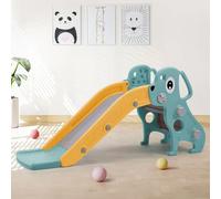 FUKEA Kids Slide,Indoor Toddler Slides Child's Freestanding Slide with Climbing Frame for Toddlers Age 1-6, Outdoor Garden Baby Slide(Green Dog)