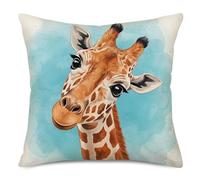 Fukeen Adorable Animals Deer Pillow Cases Standard Home Kids Room Decor Giraffe Decorative Throw Pillow Cushion Cover Cotton Linen 18x18 Inch Throw Pillows