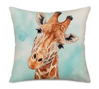Fukeen Adorable Animals Deer Pillow Cases Standard Home Kids Room Decor Giraffe Decorative Throw Pillow Cushion Cover Cotton Linen 18x18 Inch Throw Pillows