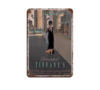 FUKITT Audrey Breakfast at Tiffany's Hepburn Poster (5) Retro Poster Metal Tin Sign Chic Art Retro Iron Painting Bar People Cave Cafe Family Garage Poster Wall Decoration 8x12inch(20x30cm)