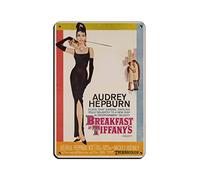 FUKITT Audrey Breakfast at Tiffany's Hepburn Poster (7) Tin Sign Vintage Metal Pub Club Cafe Bar Home Wall Art Decoration Poster Retro 8x12inch(20x30cm)