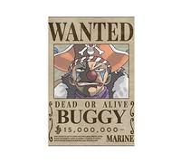 FUKITT One Piece Buggy Wanted Poster Canvas Poster Bedroom Decor Sports Landscape Office Room Decor Gift Unframe-style-4 16x24inch(40x60cm)