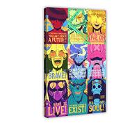 FUKITT One Piece Strong World Manga Poster Canvas Poster Bedroom Decor Sports Landscape Office Room Decor Gift Frame-style 16x24inch(40x60cm)