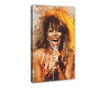FUKITT Rock Singer Tina Turner Classic Poster Canvas Poster Bedroom Decor Sports Landscape Office Room Decor Gift Frame-style 12x18inch(30x45cm)