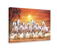 FUKITT Seven Lucky Running Wild Horses Wall Art Animal Posters Canvas Poster Wall Art Decor Print Picture Paintings for Living Room Bedroom Decoration Frame-style 24x36inch(60x90cm)