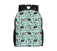 FUkker Backpack,School Book bag Hiking Travel Camping Backpack Lightweight Daypack Unisex,Bearded Collie Valentines Day Cupcakes Valentines Bearded Collie Dog Dogs Mint