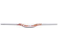 FukkeR Mountain Bike Handlebar 31.8mm MTB Riser Handlebars Carbon Fiber Bicycle Bars Extra Long 580/600/620/640/660/680/700/720/740/760mm for BMX DH XC(White Orange,760mm)