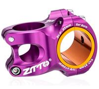 FukkeR MTB Bike Stem Fit 35mm 31.8mm Handlebar 35mm Bicycle Short Stems Riser Extender 0 Degree Aluminum Alloy For Road Mountain BMX XC AM FR DH Cycling (Color : Purple, Size : 35mm)