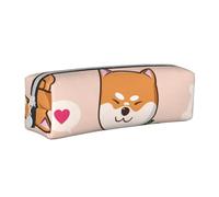 FUkker Pencil Pouch, Leather Pencil Case Pencil Bag Stationery Organizer Box Pencil Bag, Kawaii Cute Shiba Inu