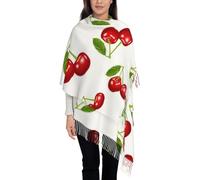 FUkker Women's Scarf Women's Shawl Faux Cashmere Scarf Warm Printed Scarf Cherry Pattern
