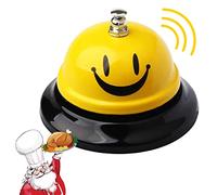 FUKPO Smile Reception Bell - Stainless Steel Desk Bell in Yellow for Christmas, Service Call, Hotel, Kids Game, Restaurant, Bar - One Size