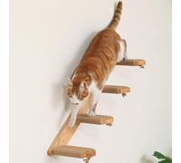 FUKUMARU Cat Climbing Shelf Wall Mounted, Four Step Cat Stairway with Jute Scratching for Cats Perch Platform Supplies, 40 x 22 cm