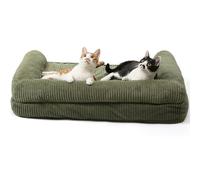 FUKUMARU Cute Dog Bed, Fluffy Dogs Bed with TPU Layer Keeping Lining Dry, Cat Couch Medium Size Dog Easy to Care, Warm Cat Bed with Removable Zipper Cover, 36inch, Large, Green