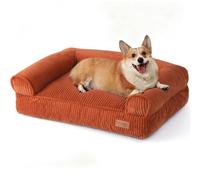 FUKUMARU Cute Dog Bed, Fluffy Dogs Couch with TPU Layer Keeping Lining Dry, Pet Sofa Medium Size Dog Easy to Care, Warm Cat Bed with Removable Zipper Cover, 36inch, Large, Orange