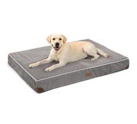 FUKUMARU Dog Bed, Orthopaedic Bed in Soft Corduroy with Washable Cover, Waterproof and Removable Cover, Comfortable Dog Mat with Non-Slip Base, Grey