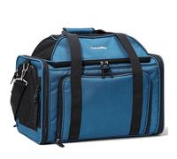 FUKUMARU Expandable Cat Carrier, 45x28x28cm Soft Cat Travel Carrier, Ventilate Airline Approved Dog Carrier, Durable Small Dog Carrier with Anti-Scratch Mesh, Escape-Proof Pet Carrier for Cat, Blue