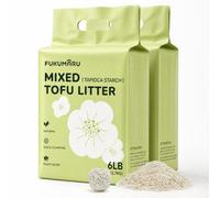 FUKUMARU Tofu Cat Litter, 12lb Clumping & Odor Management, Gardenia Scent, Bean Dregs & Cassava Starch, Low Dust, Low Tracking, High Absorbent, 6lb x 2 Bags