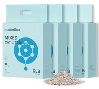 FUKUMARU Tofu Cat Litter, Super Ultra Absorbent, Clumping Cat Litter, Natural, Lightweight, Dust Free, Quick Clumping, Low Tracking, Odor Control (Polymer) 2.7kg*4 bags