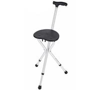 Fukursul 440 lbs Capacity Folding Cane with Light & Seat, Adjustable Height Walking Stick for Seniors, Heavy Duty Alloy Crutch Chair with Magnetic Therapy Stone for Enhanced Comfort (White, 1)