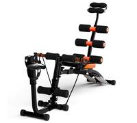 Fukursul All-in-One Adjustable Ab Bench, Heavy-Duty Sit-Up Board With Padding & Resistance Bands For Stomach And Strength Black