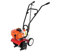 Fukursul Garden Mini Tiller - 52cc 2-Stroke Petrol Engine, 9000RPM, Large 1.2L Fuel Tank, 6" Depth & 7.9" Tilling Width, 3HP/1.65kW Power - Easy-to-Use Cultivator for Soil Preparation Orange