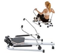Fukursul Rowing Machine, Hydraulic Resistance With 110lbs Max, LCD Display, Extra Large Non Slip Pedals, Compact Full Body Rower For Home Use Black