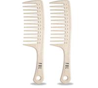 FUL: Curly Hair Products: Wide Tooth Comb for Afro, Curly, and Wavy Hair - Ideal Shower Comb for Detangling and Styling. Combs for women and also suitable as a mens comb (Pack of 2)