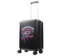 FUL DC Comics Superman 22.5 Inch Carry On Luggage, Hardshell Rolling Suitcase with Spinner Wheels, Black