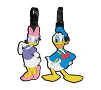 FUL Disney Classic 2-Piece Suitcase ID Tag Set with Adjustable Straps, Multi, Multi, Disney Classic 2-piece Suitcase Id Tag Set with Adjustable Straps