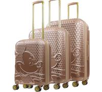 FUL Disney Mickey Mouse Set of 3 Wheeled Suitcases with Wheels, Rose Gold
